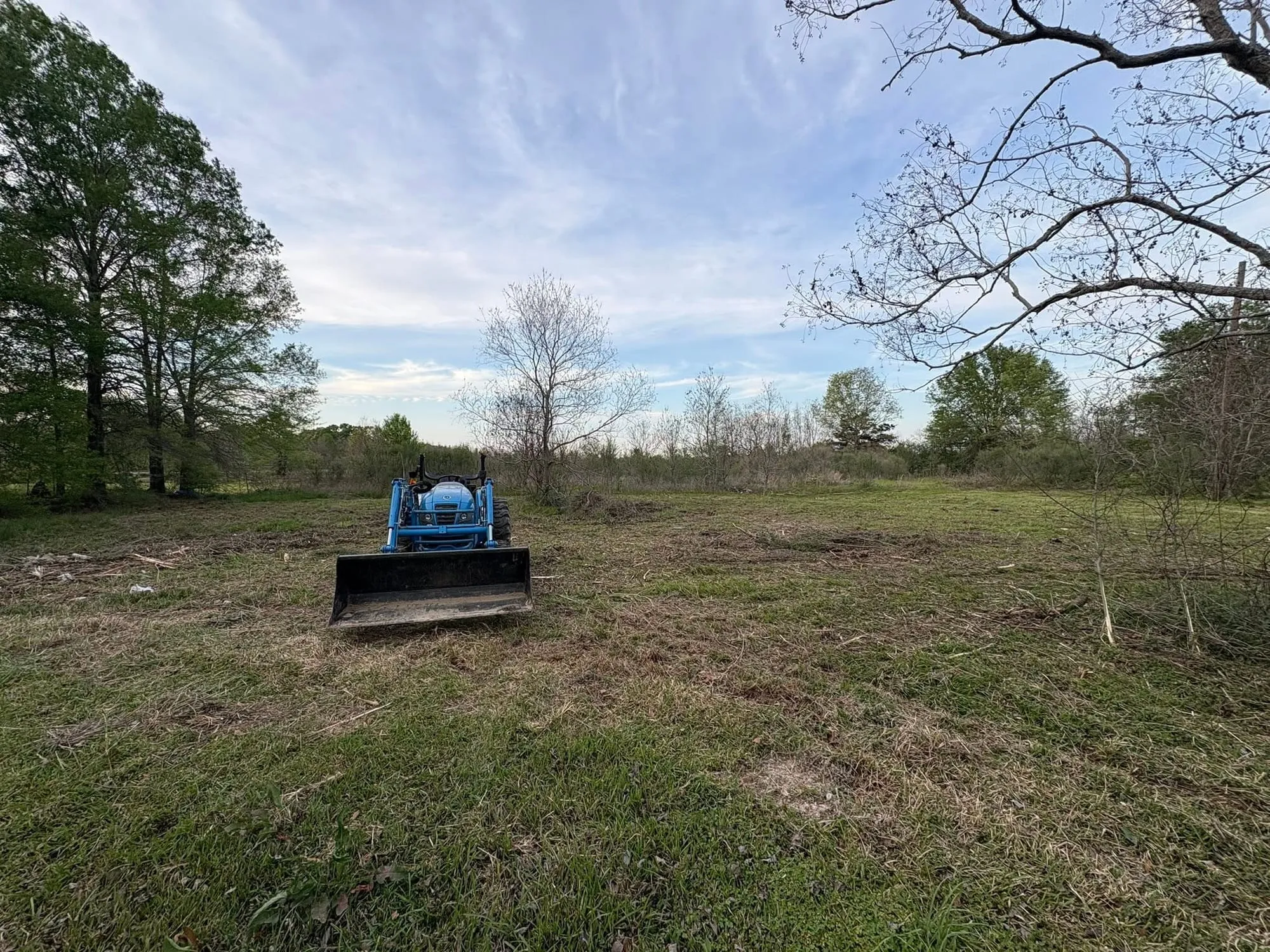 The same lot cleared and knocked down with Bird & Bear's tractor